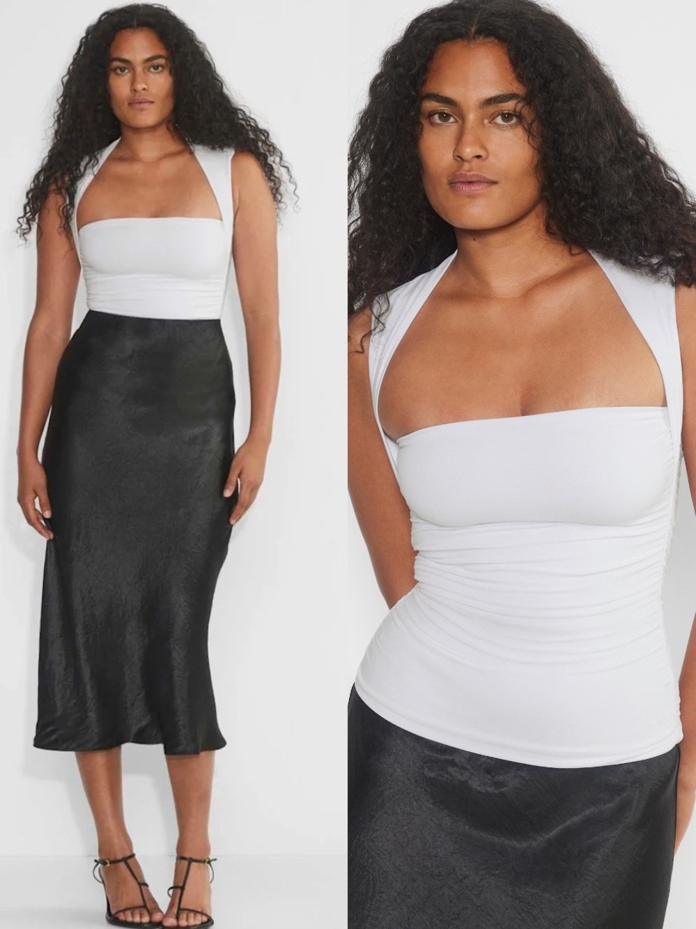 ARITZIA Wilfred Contour Flourish Ruched Square Neck Top